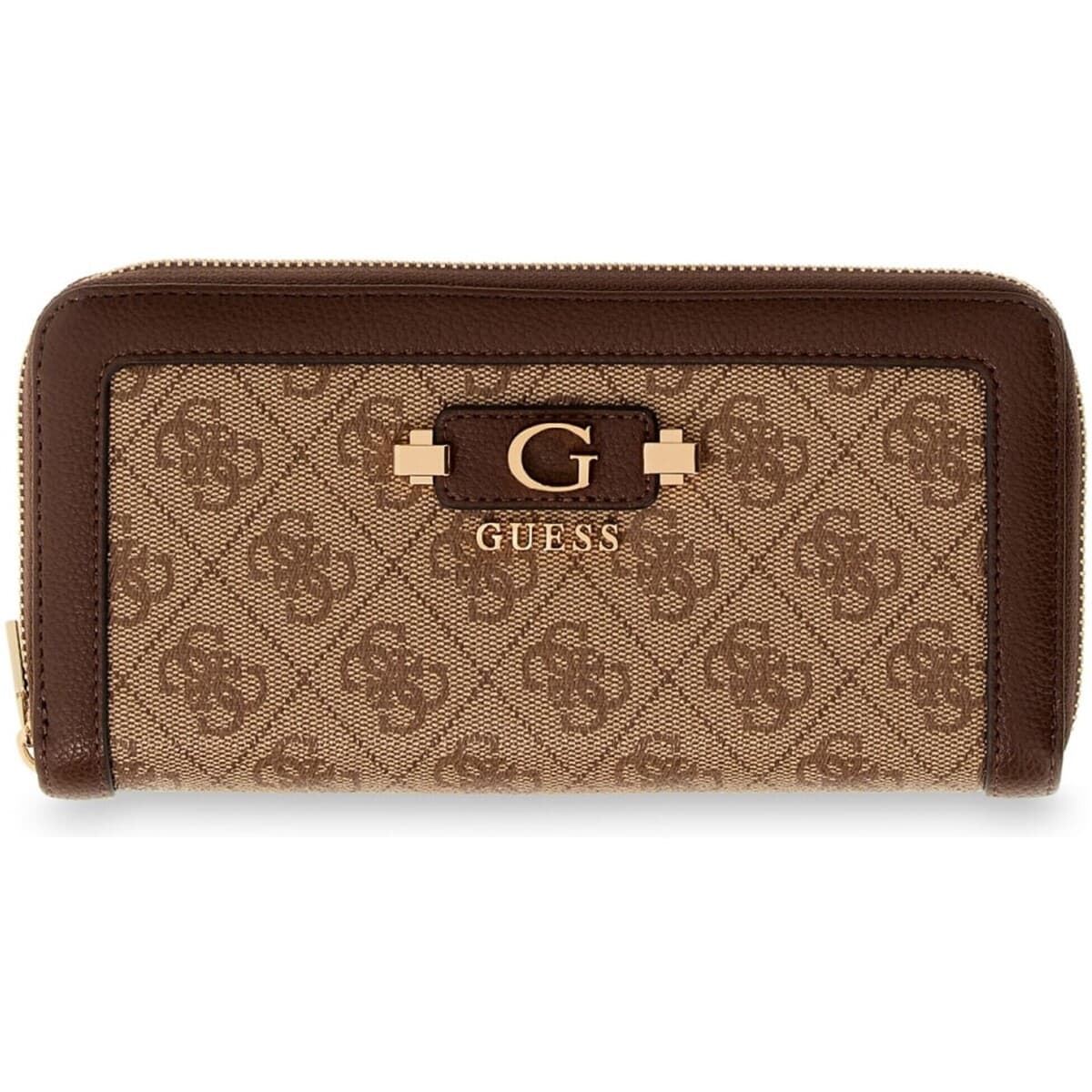 Peněženka Guess Lindsey Slg Large Zip Around, hnědá