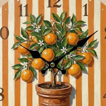 Peněženka Signes Grimalt Nástěnné Hodiny Pomerančovník Oranžové A Krémové 2