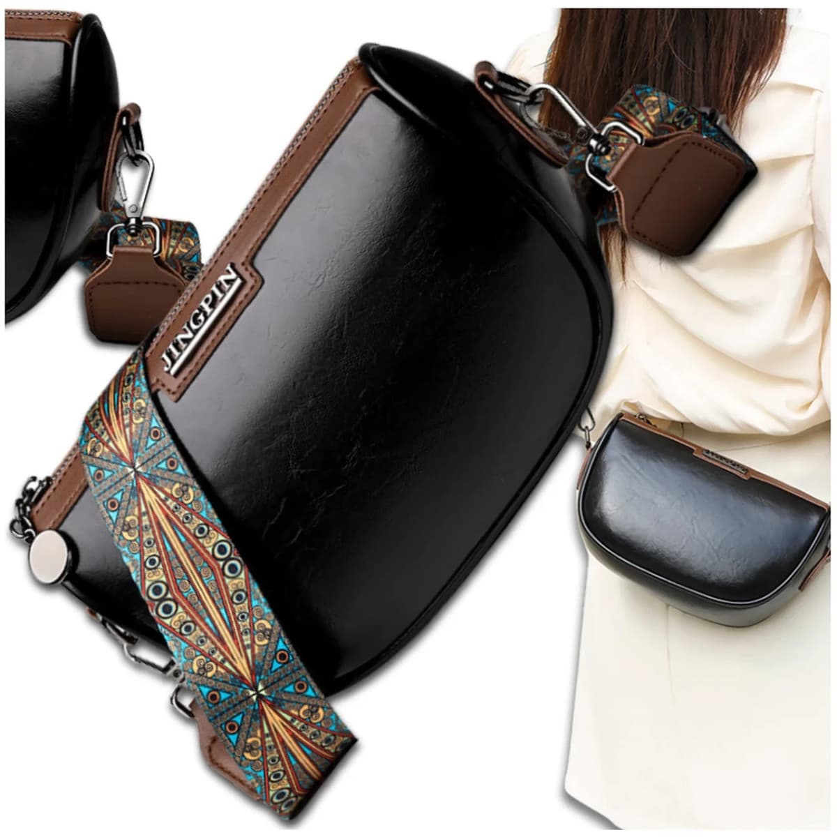 J&W Dámská crossbody kabelka Buklore černá