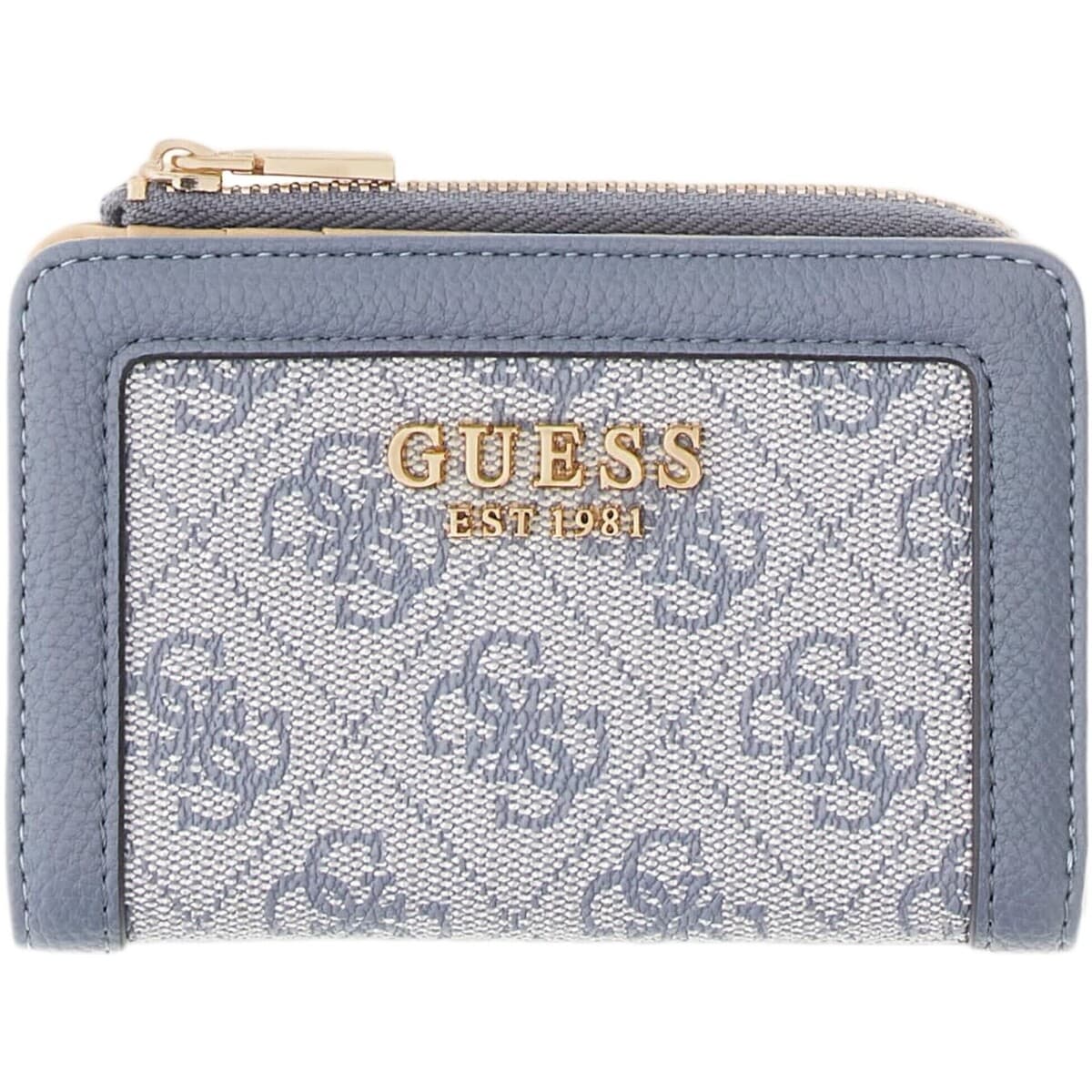 Peněženka Guess Lindsey Slg Zip Arnd Card Case, modrá