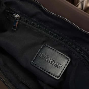 Kabelka Blauer Polyester Nylon Tote Bag Padded, hnědá 2