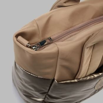 Kabelka Blauer Polyester Nylon Tote Bag Padded, béžová 3