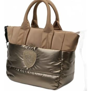Kabelka Blauer Polyester Nylon Tote Bag Padded, béžová 4
