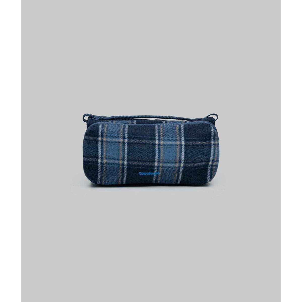 Kabelka Topologie Bottle Sacoche Medium Blue Check Wool