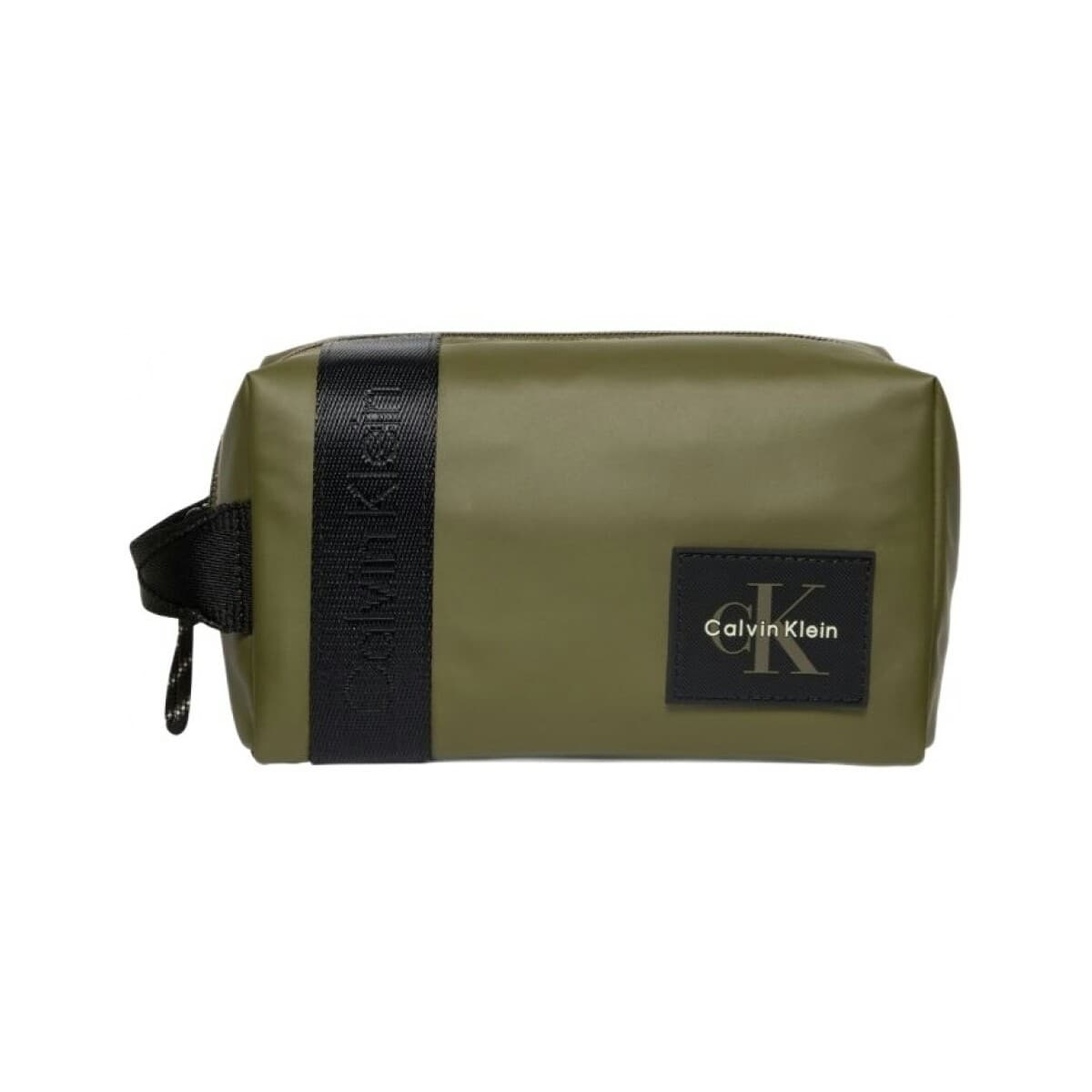 Pánská toaletní taška Calvin Klein Jeans Lv04d1293g Rubberized Dopp Kit, zelená