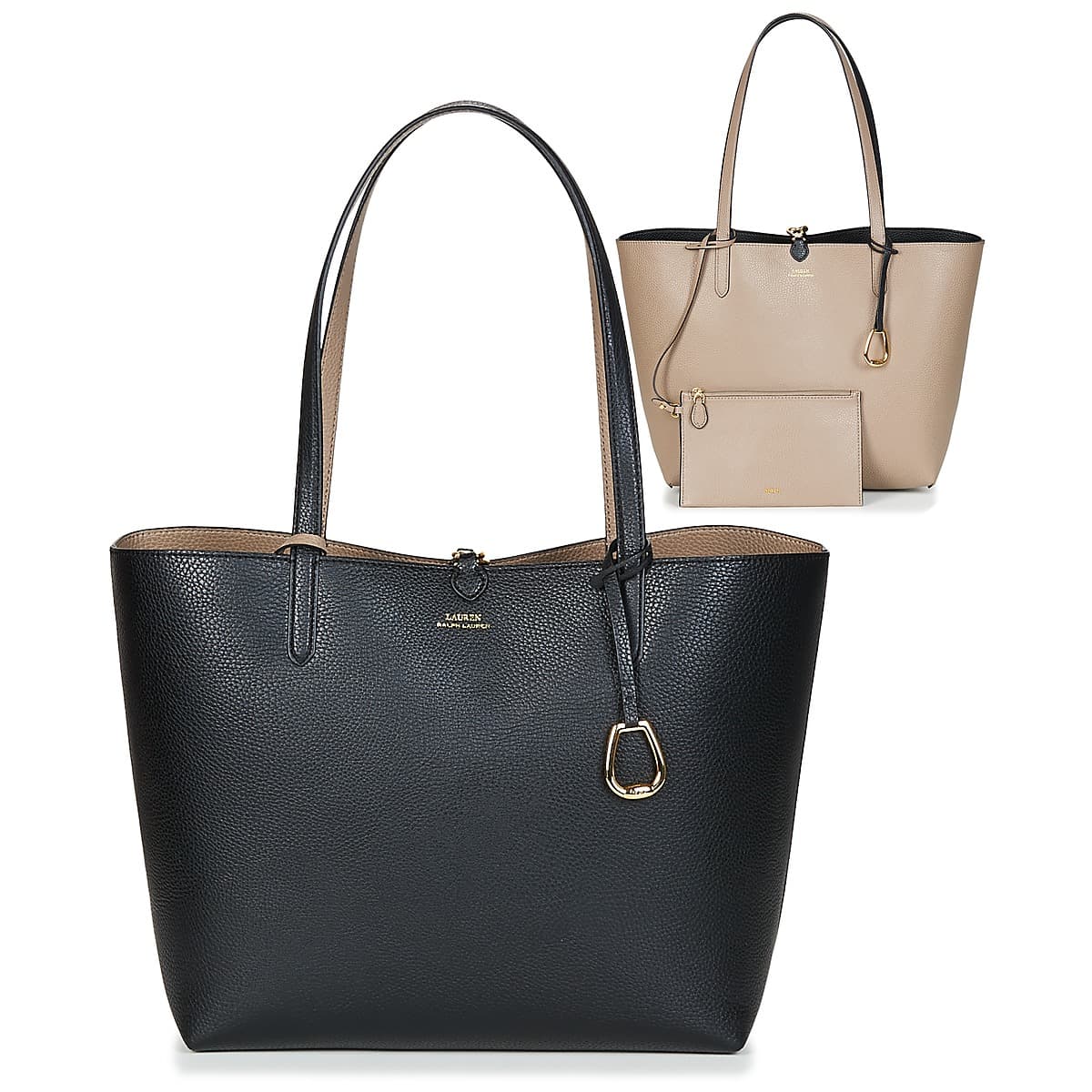 Kabelka Lauren Ralph Lauren Merrimack Reversible Tote Medium, černá