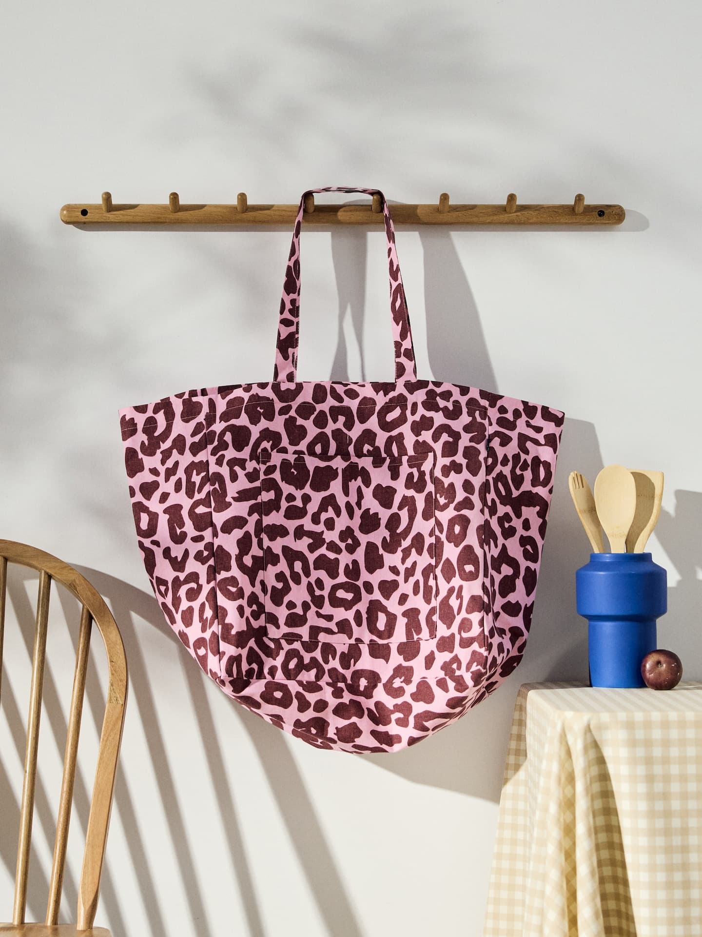 Shopper taška s leopardím vzorem, růžová 2
