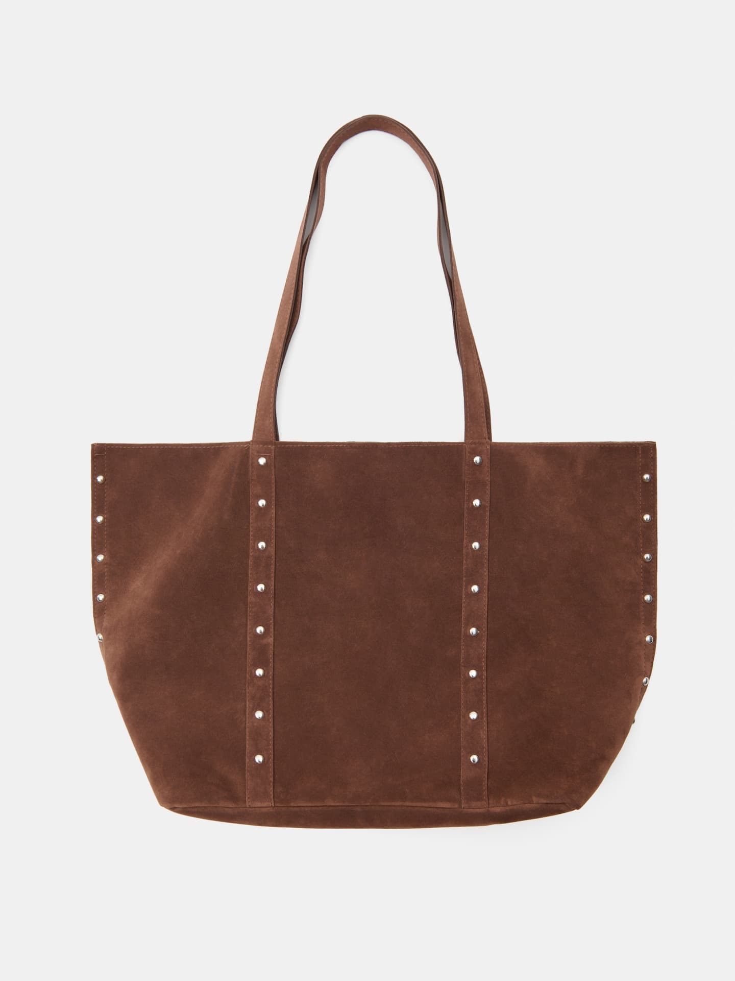 Shopper taška z imitace semiše, hnědá 2