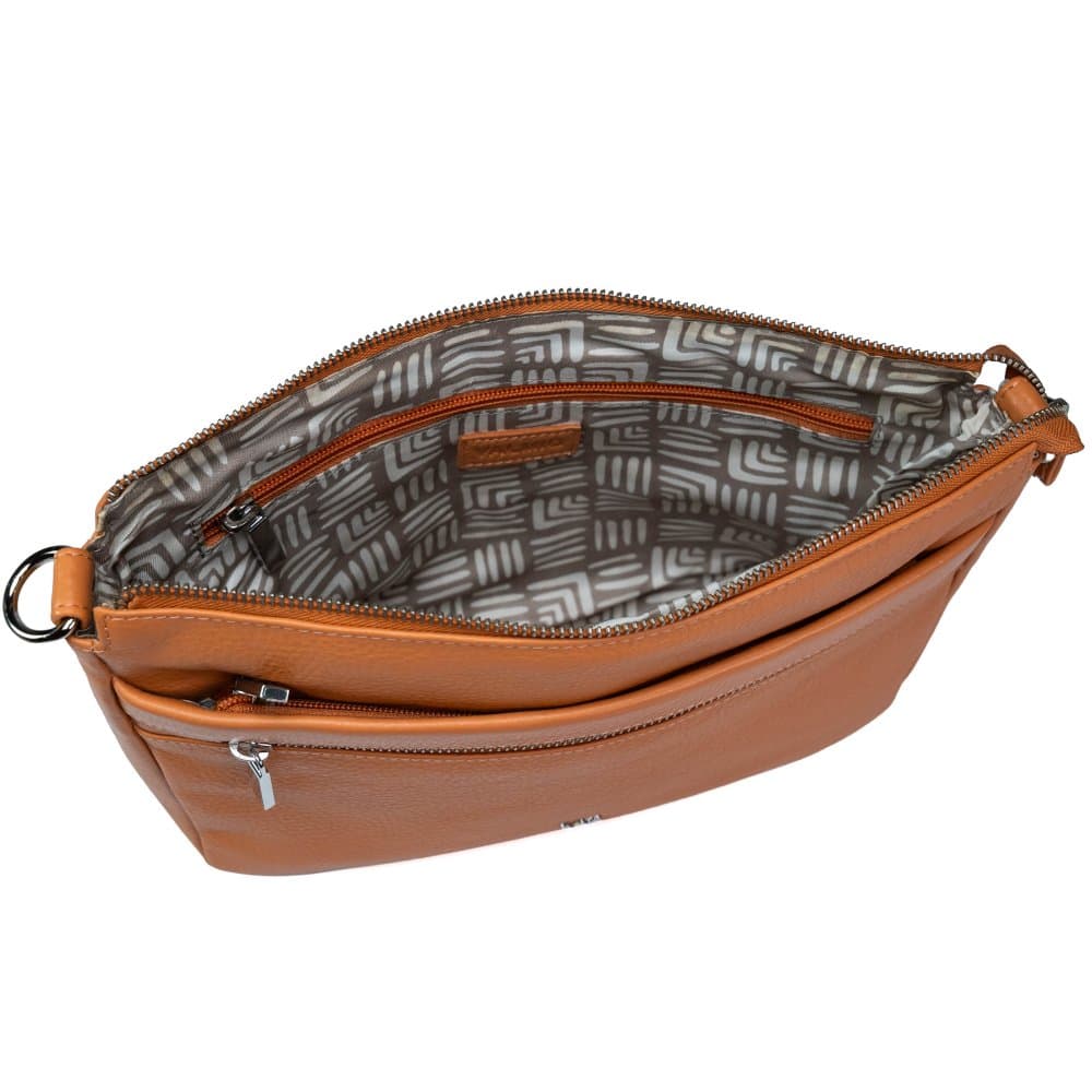 VALMIO Dámská kožená crossbody kabelka Arina - oranžová 4