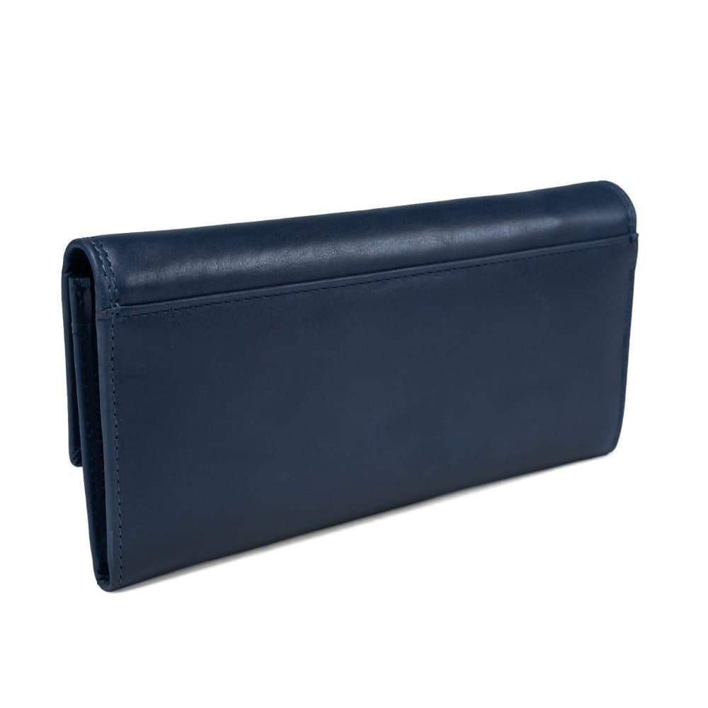 VALMIO Dámská kožená peněženka Pouch tmavě modrá Modrá 3