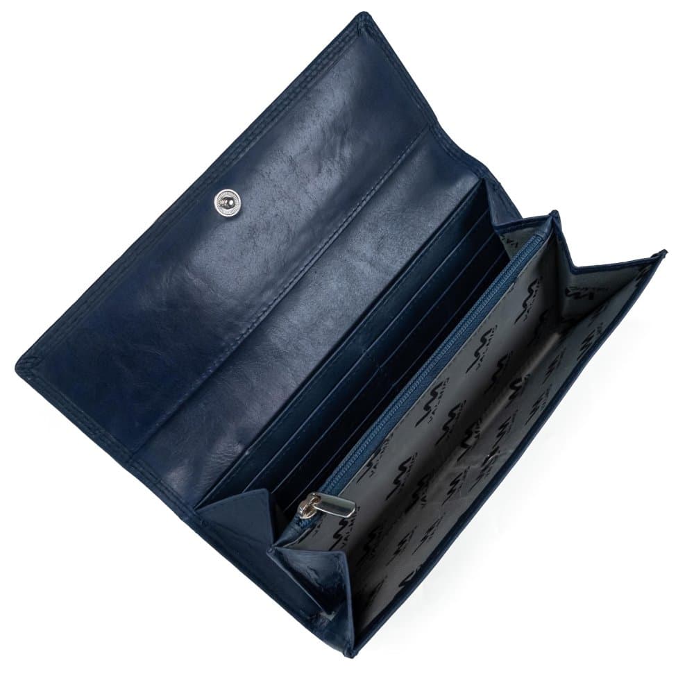 VALMIO Dámská kožená peněženka Pouch tmavě modrá Modrá 5