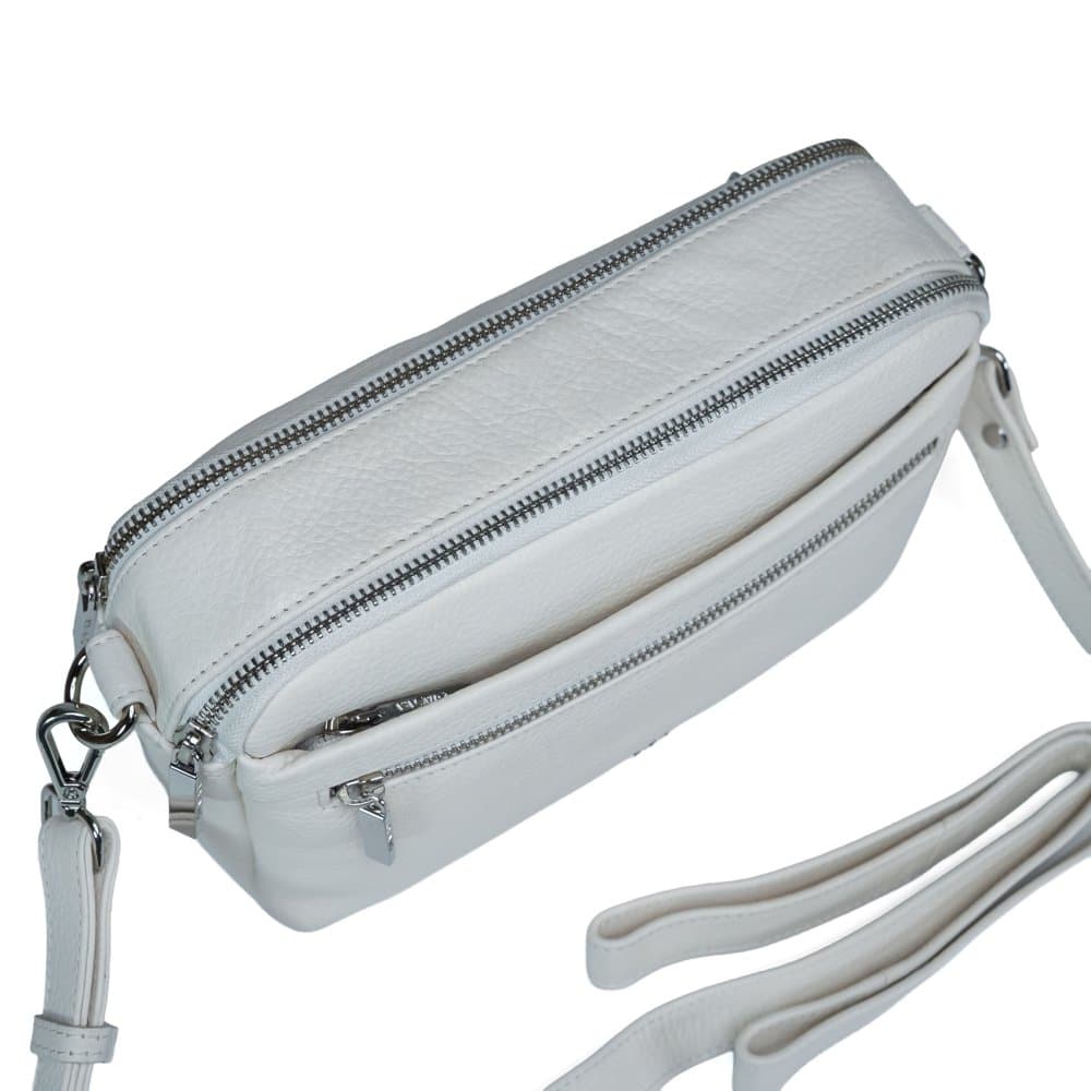 VALMIO Dámská kožená crossbody kabelka Fide - bílá 3