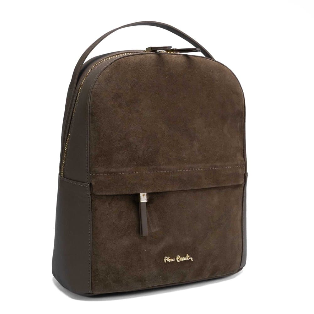 Pierre Cardin Dámský kožený batoh 55108 CAMOSCIO taupe Objem 9 L