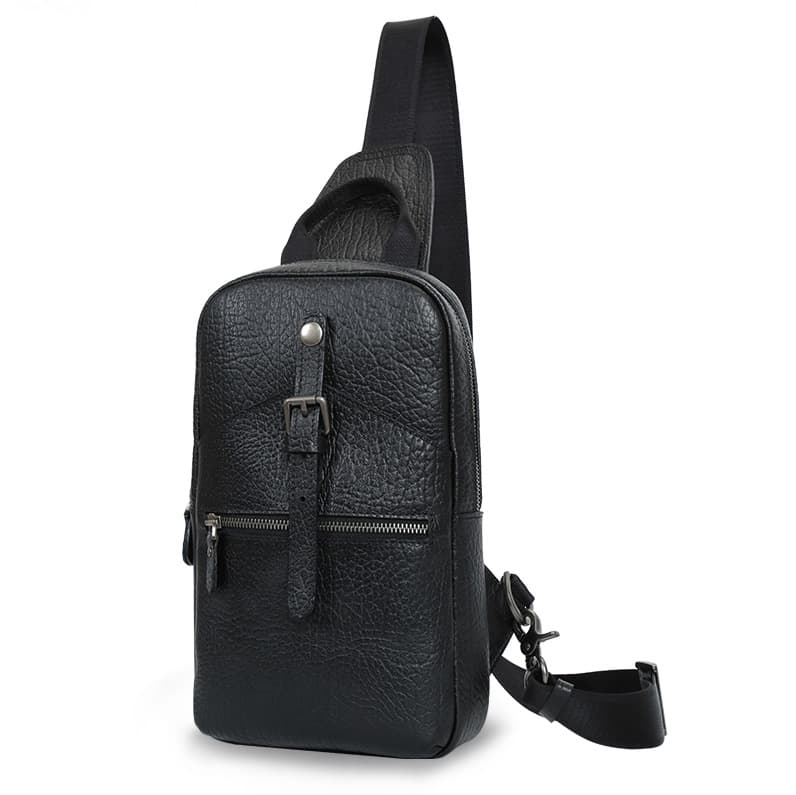 VALMIO Černá kožená crossbody taška Varden 2