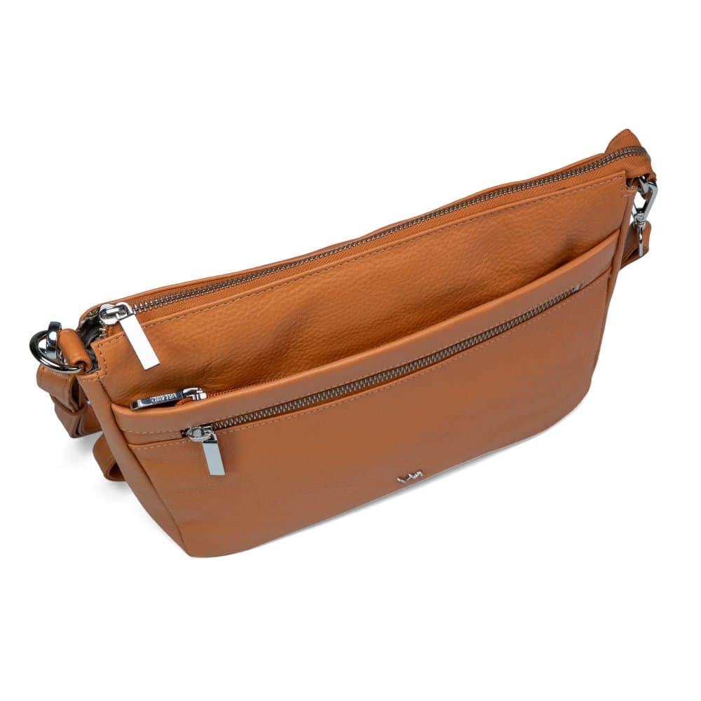 VALMIO Dámská kožená crossbody kabelka Arina - oranžová 6
