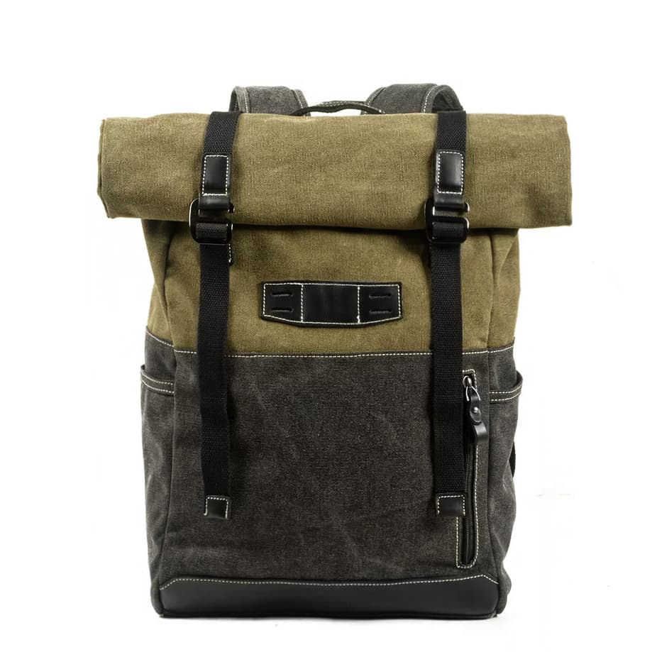 VALMIO Batoh Canvas Zelená Objem 17 L