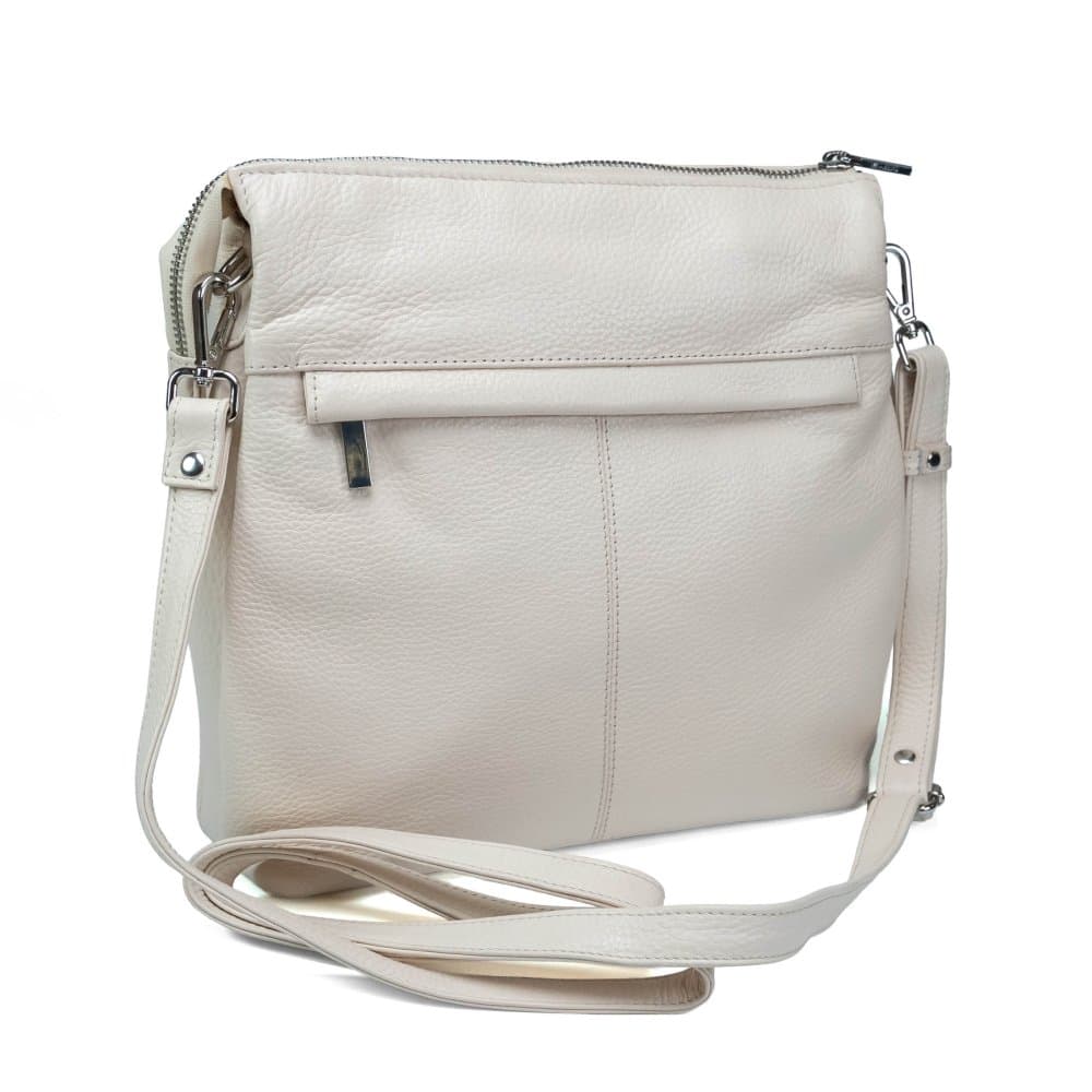 VALMIO Dámská kožená crossbody kabelka Livia – béžová 5