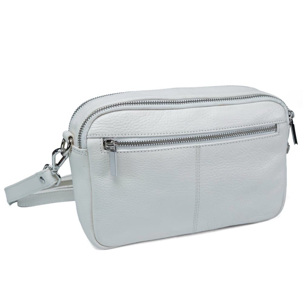 VALMIO Dámská kožená crossbody kabelka Fide - bílá 4