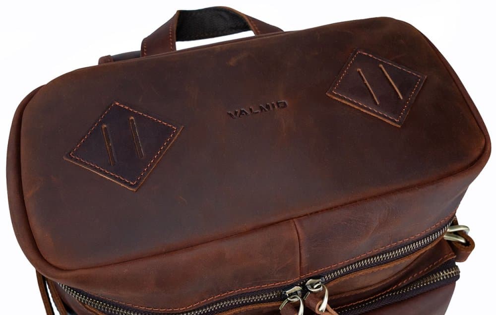 VALMIO Kožený batoh Dover Hnědá Objem 16 L 3