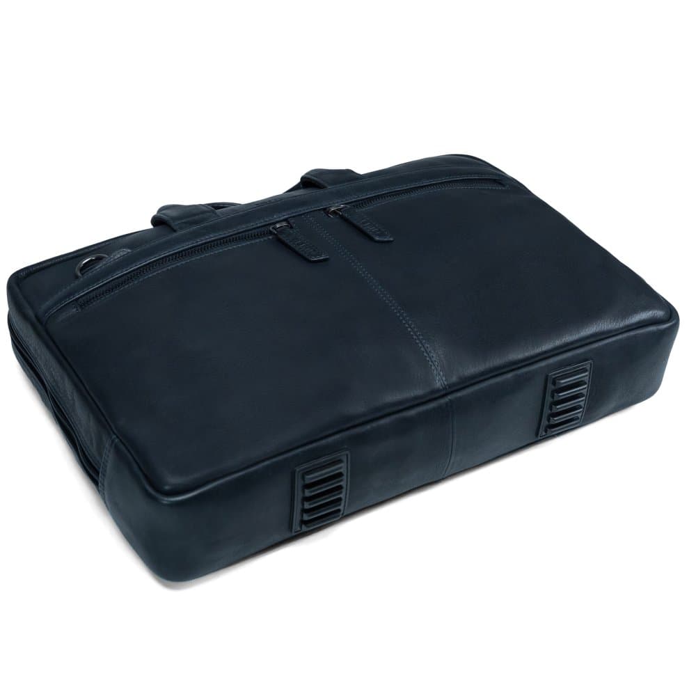 VALMIO Kožená taška na notebook Lids - modrá/ 4