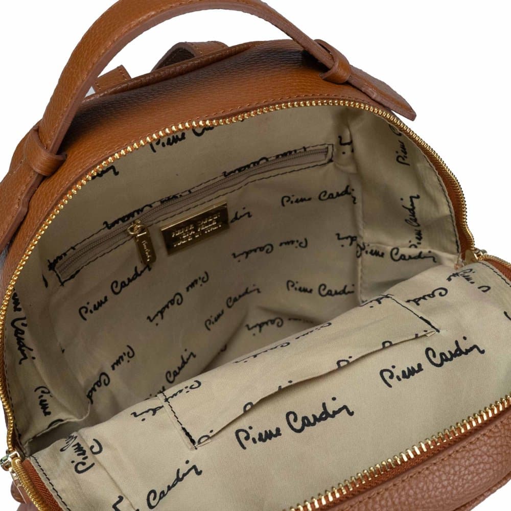 Pierre Cardin Dámský kožený batoh 55082 FRZ DOLLARO CUOIO Objem 8 L 3
