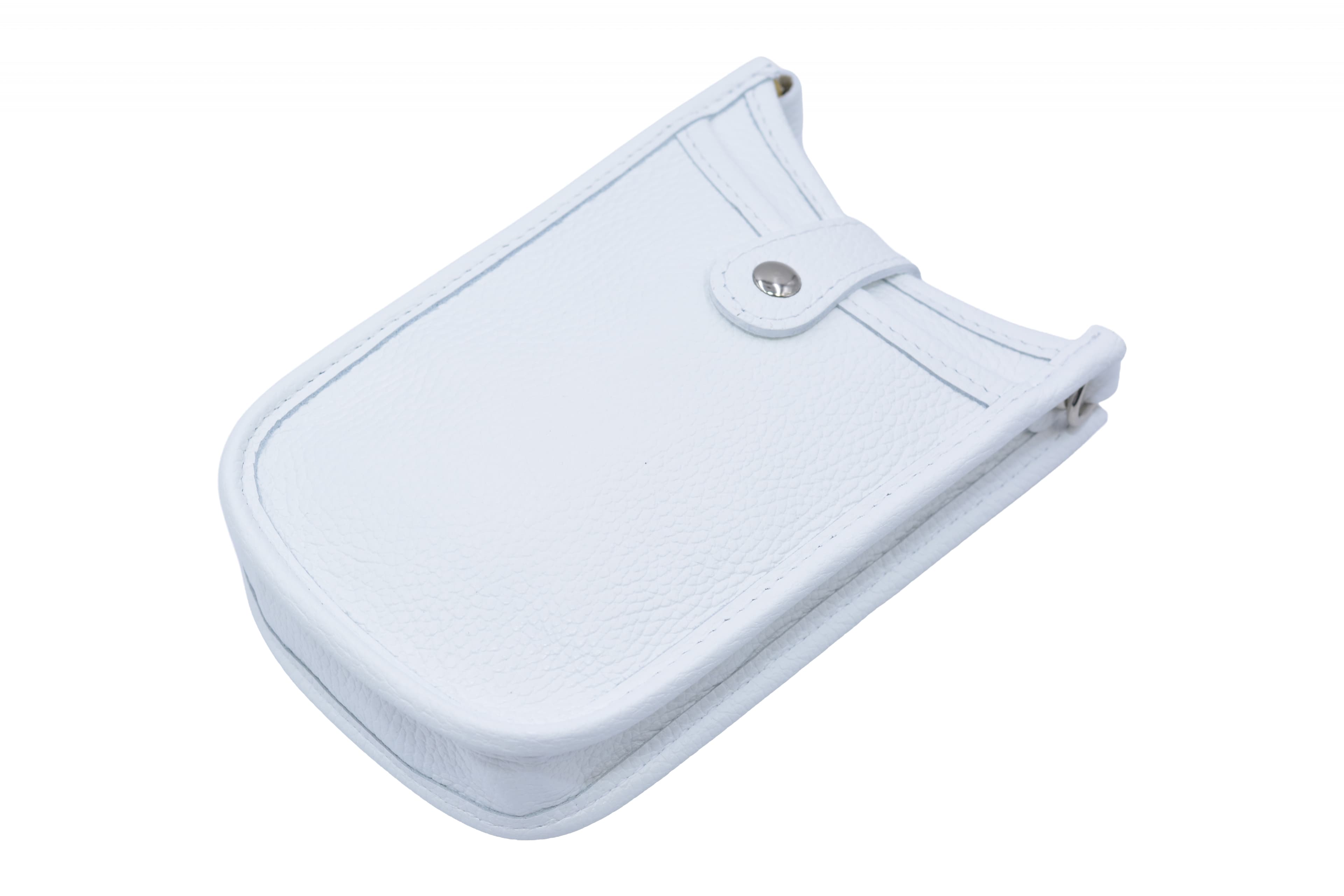 Kožená kapsa přes rameno Bílá