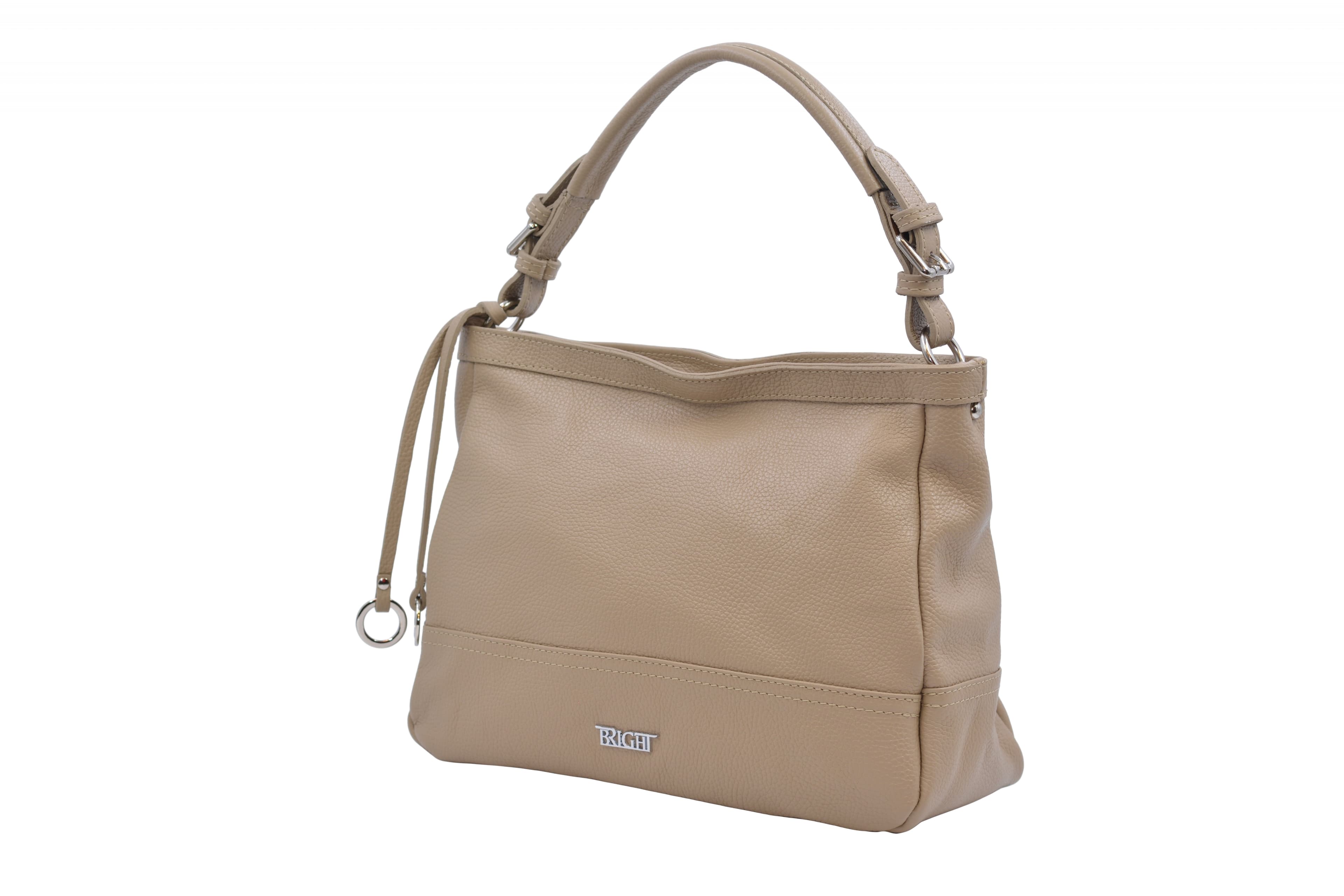 Bright Dámská kožená kabelka Béžová