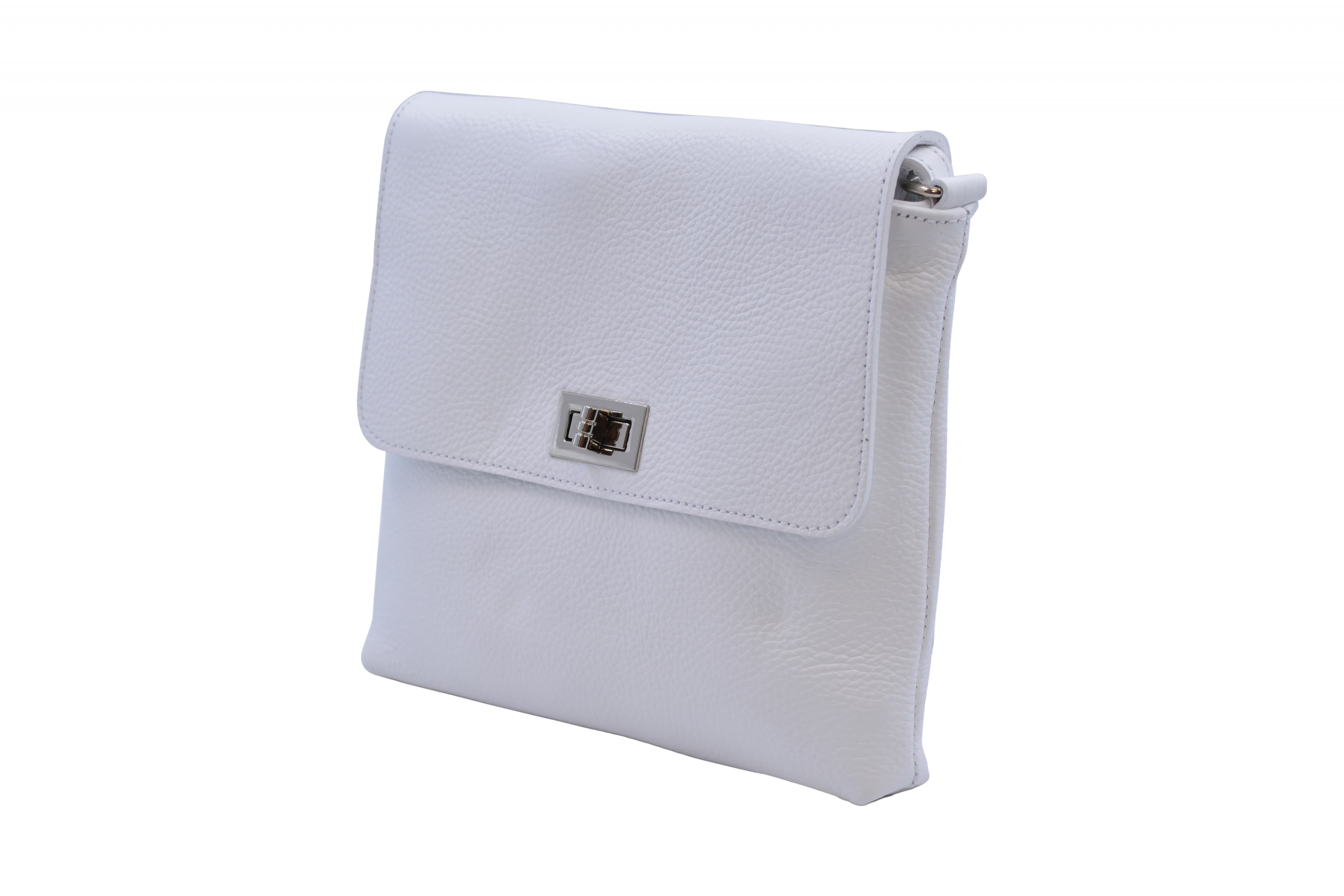 Kožená crossbody kapsa Bílá