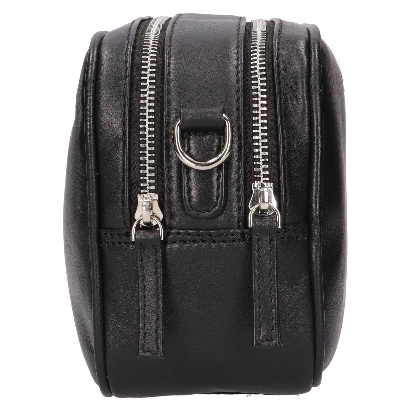 Kožená crossbody kabelka Lagen Silvera, černá 4