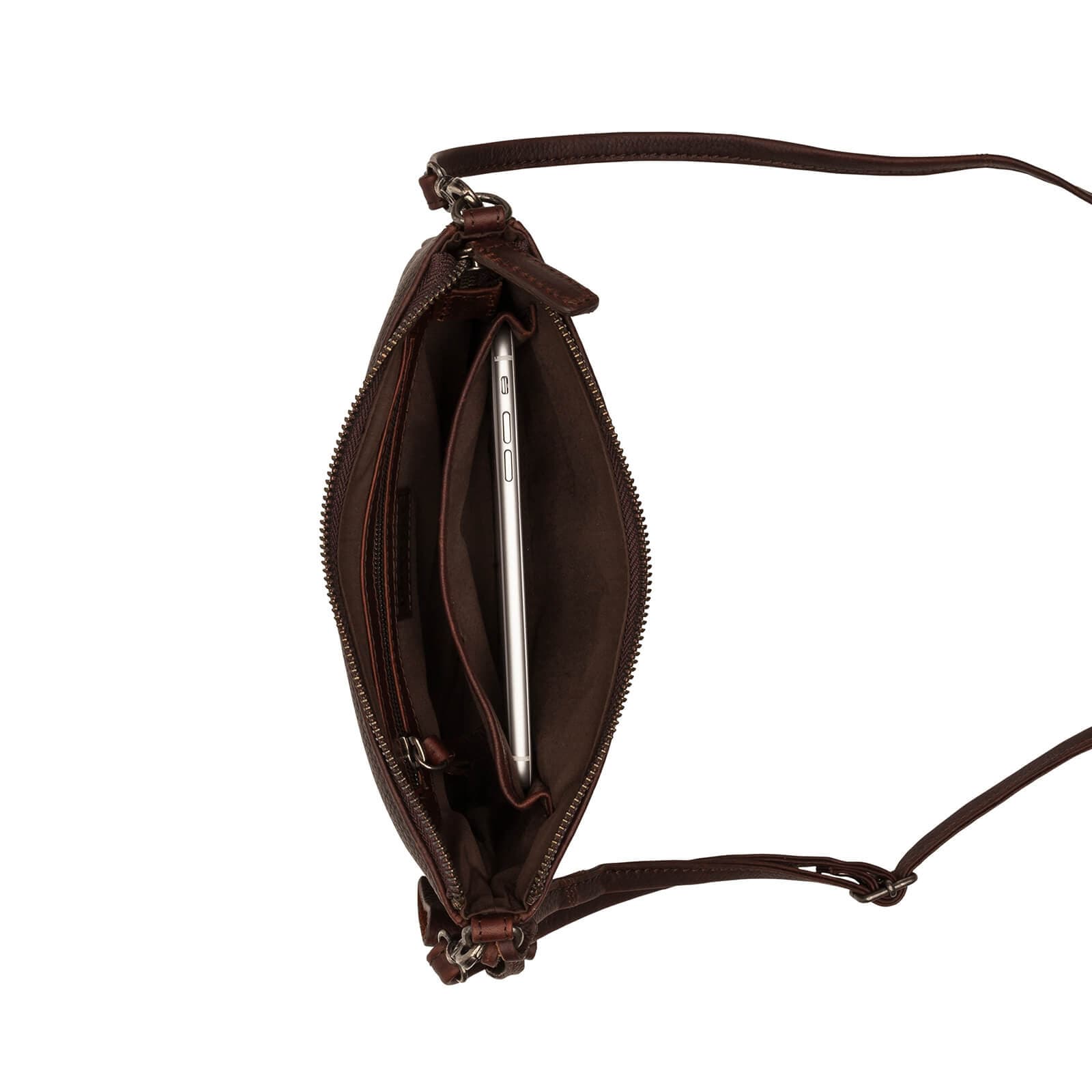 Crossbody kožená kabelka Burkely Linda, hnědá 4