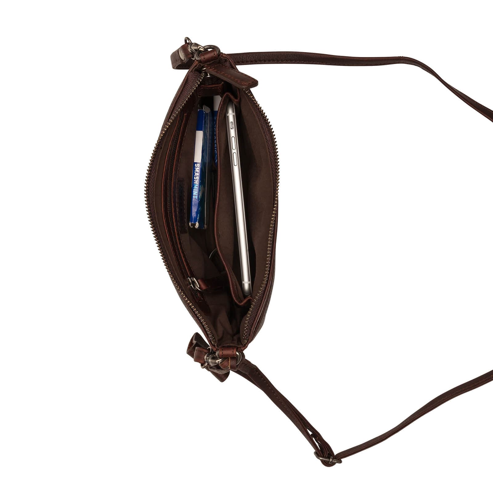 Crossbody kožená kabelka Burkely Linda, hnědá 5