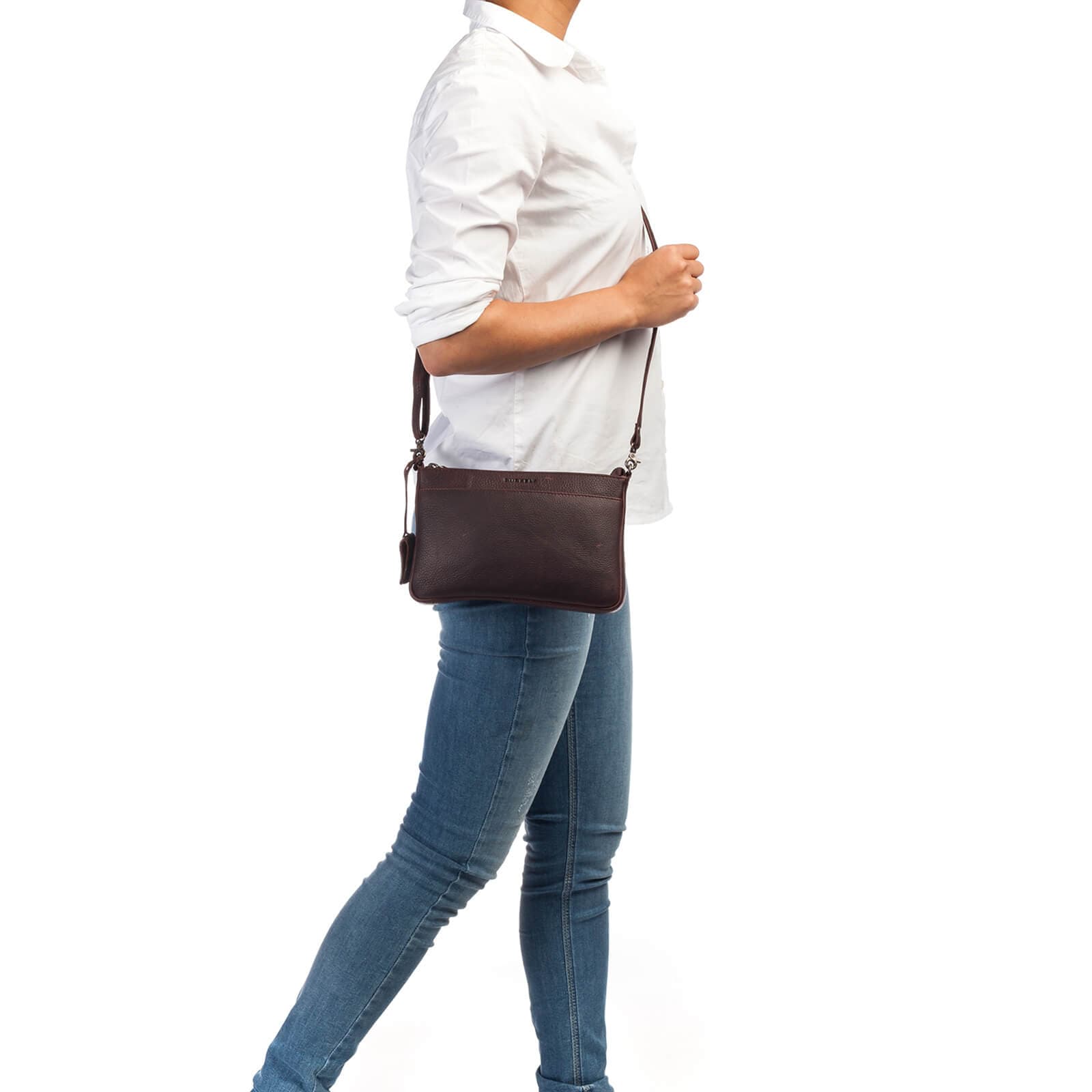 Crossbody kožená kabelka Burkely Linda, hnědá 6