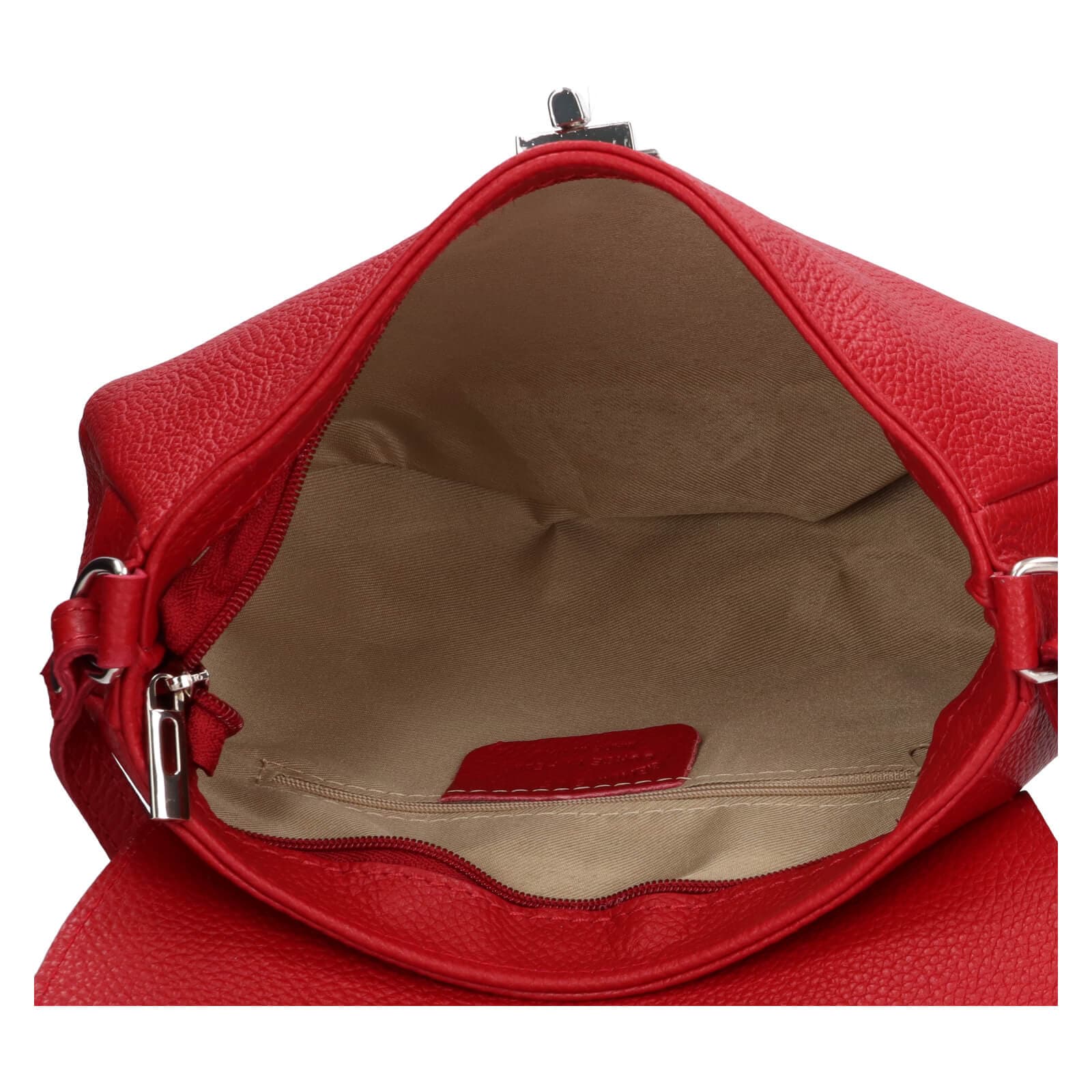 Kožená crossbody kabelka Italia Arabela, červená 5