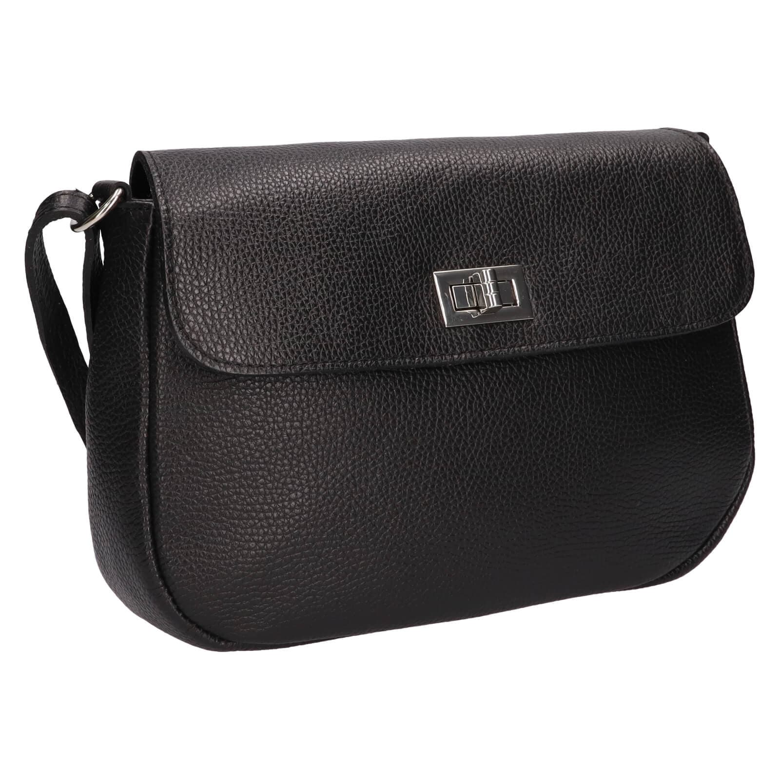 Kožená crossbody kabelka Italia Arabela, černá 2