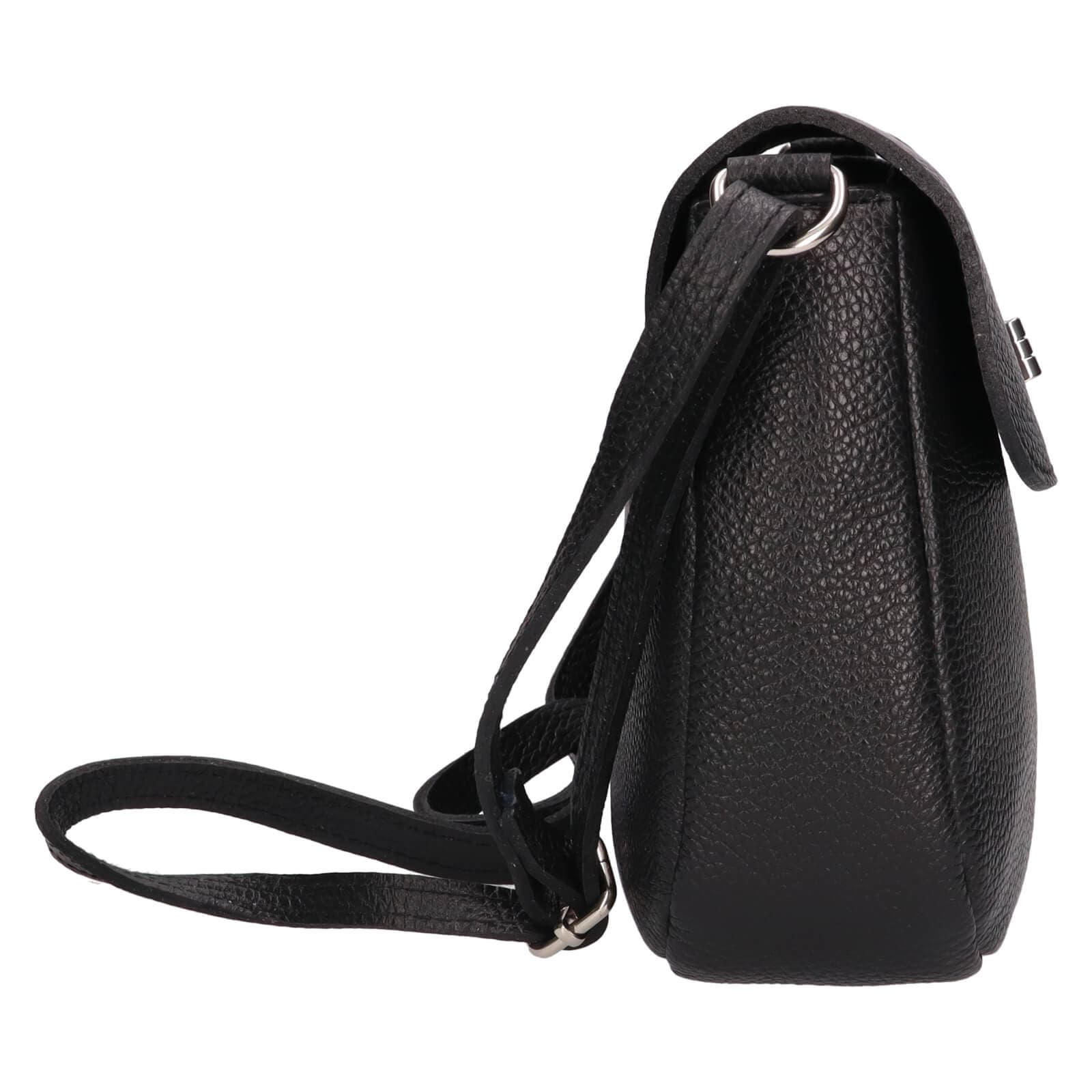 Kožená crossbody kabelka Italia Arabela, černá 4