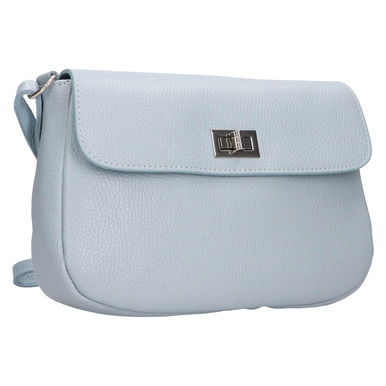 Kožená crossbody kabelka Italia Arabela, modrá 2