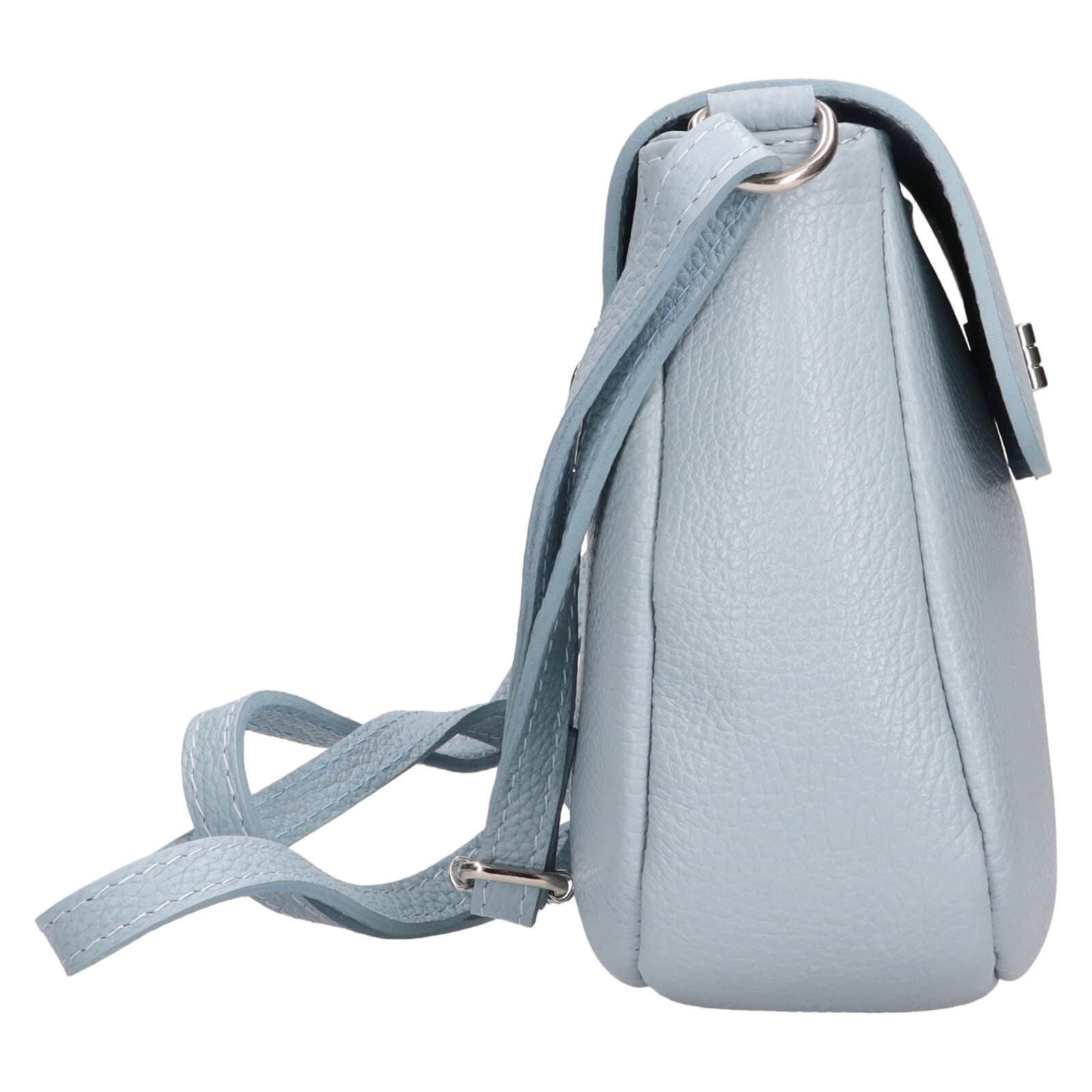 Kožená crossbody kabelka Italia Arabela, modrá 4