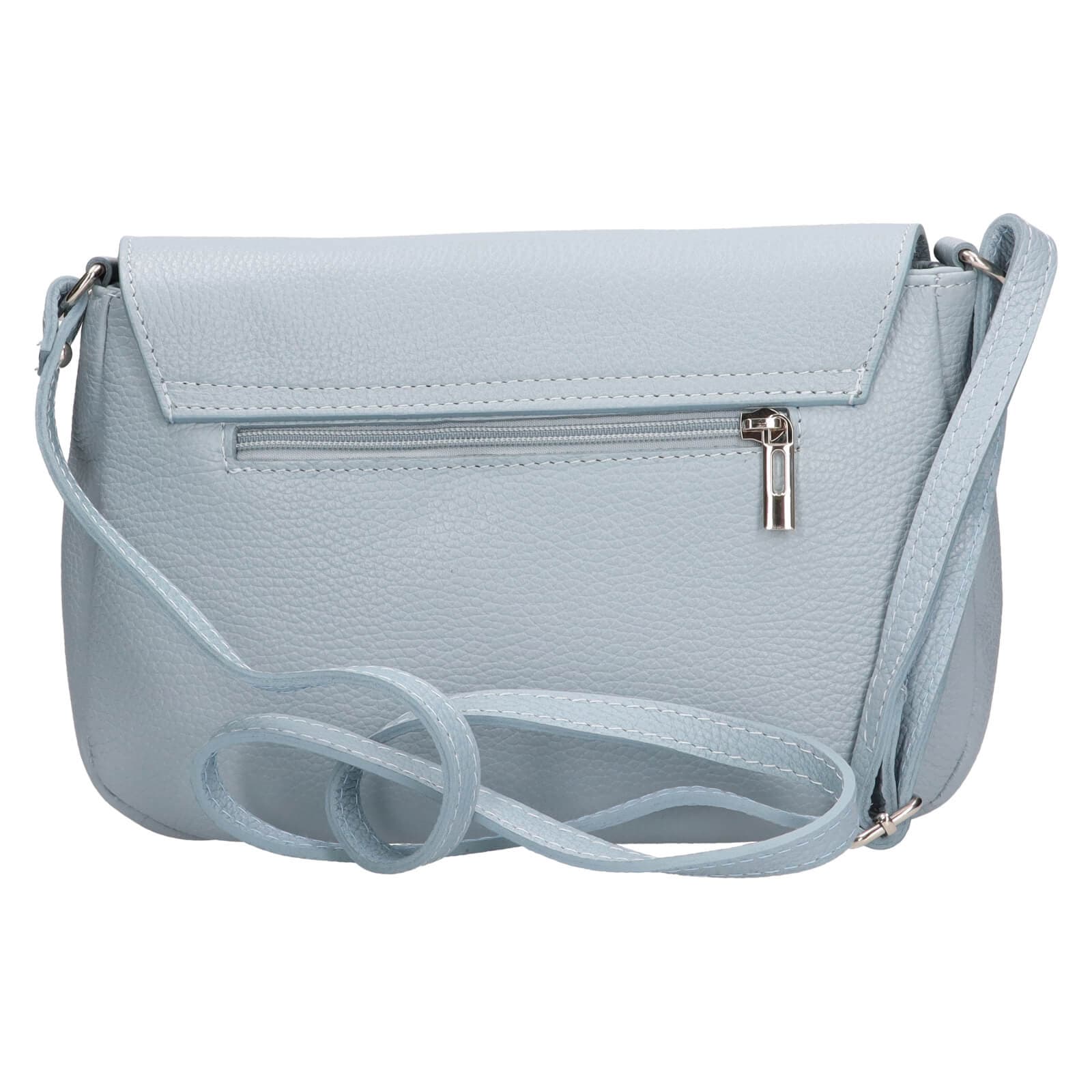 Kožená crossbody kabelka Italia Arabela, modrá 3