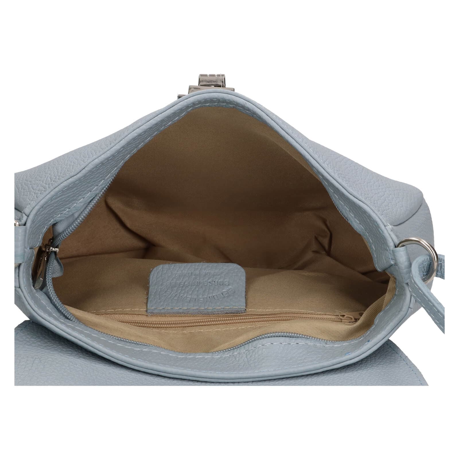 Kožená crossbody kabelka Italia Arabela, modrá 5