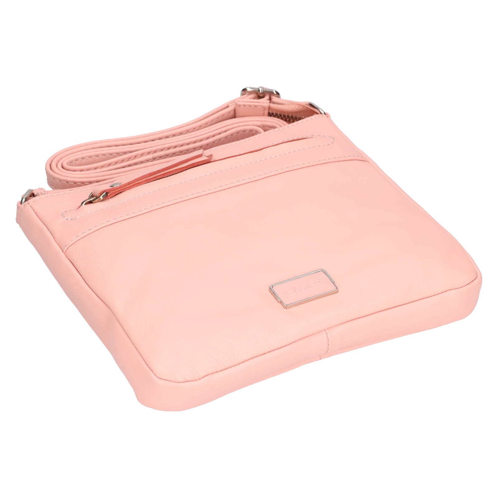 Kožená crossbody kabelka Lagen Hesper, růžová 4