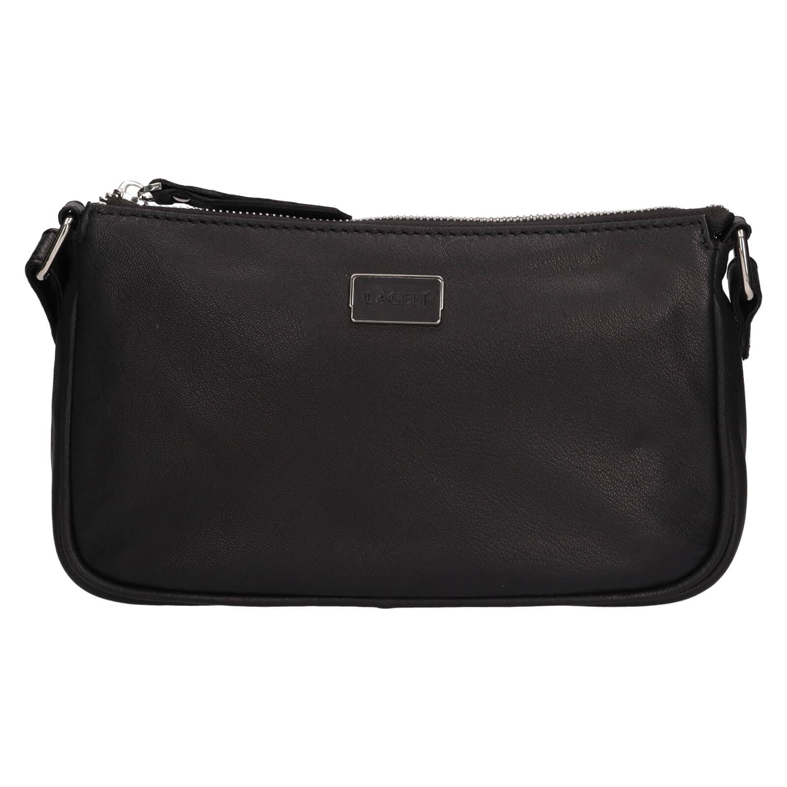 Kožená crossbody kabelka Lagen Elara, černá