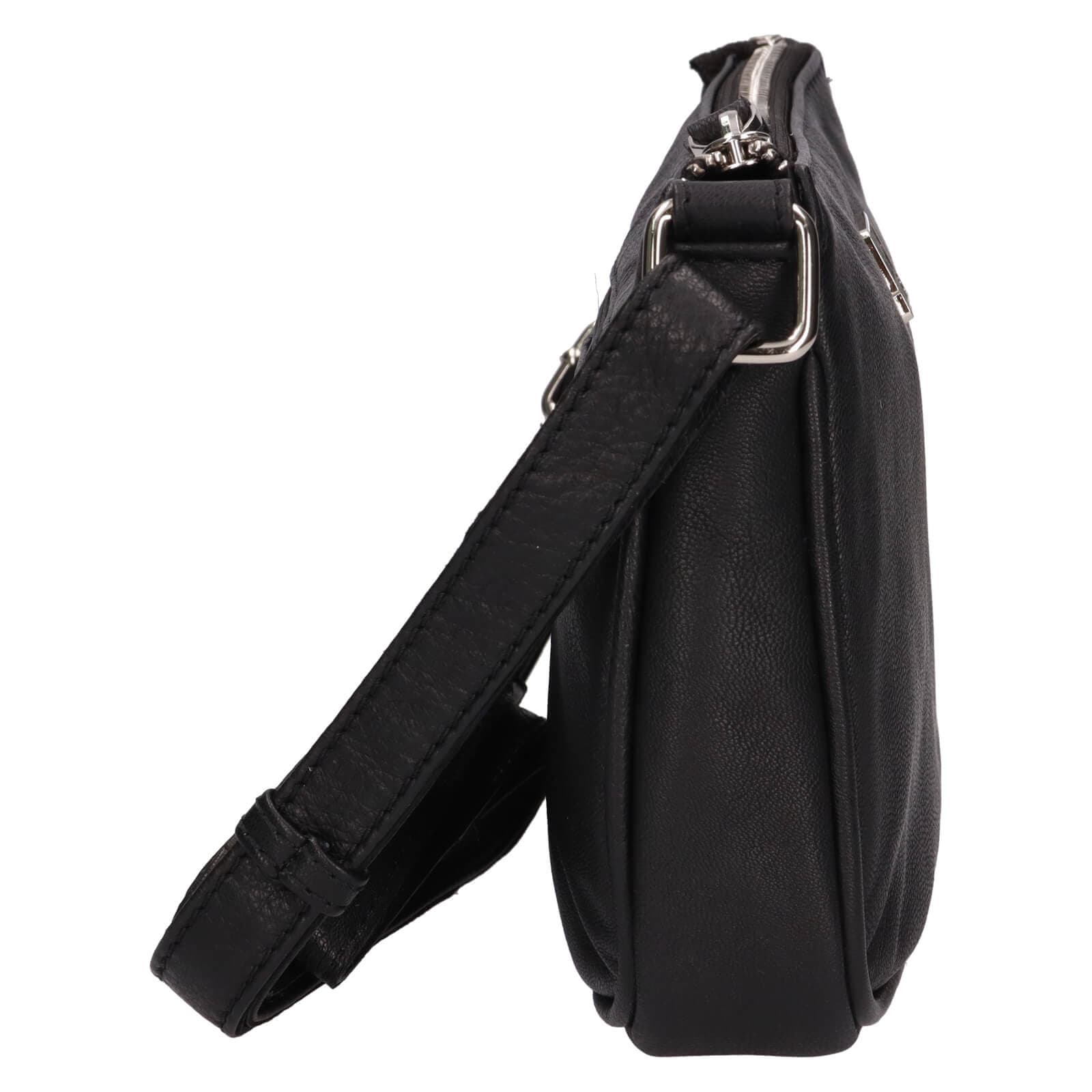 Kožená crossbody kabelka Lagen Elara, černá 4