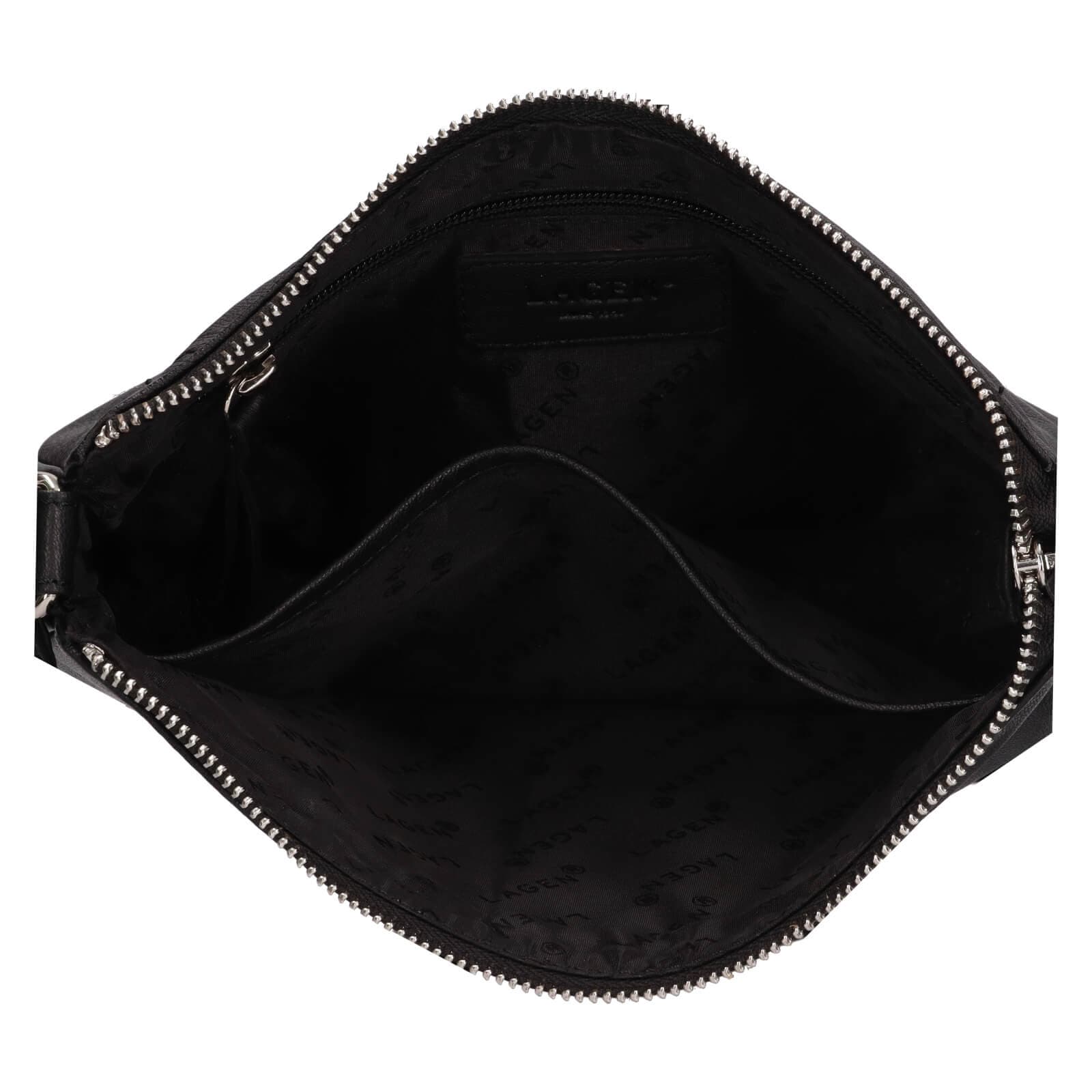 Kožená crossbody kabelka Lagen Elara, černá 5