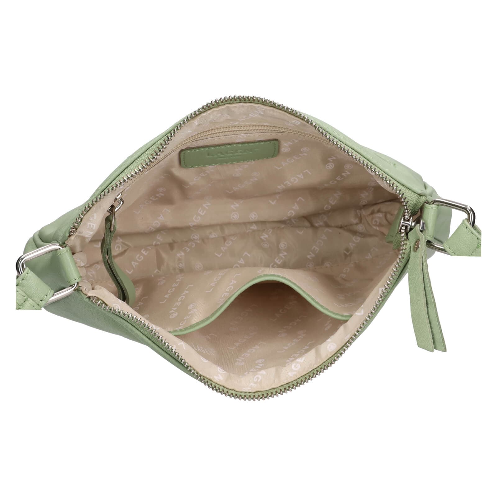 Kožená crossbody kabelka Lagen Elara, zelená 5
