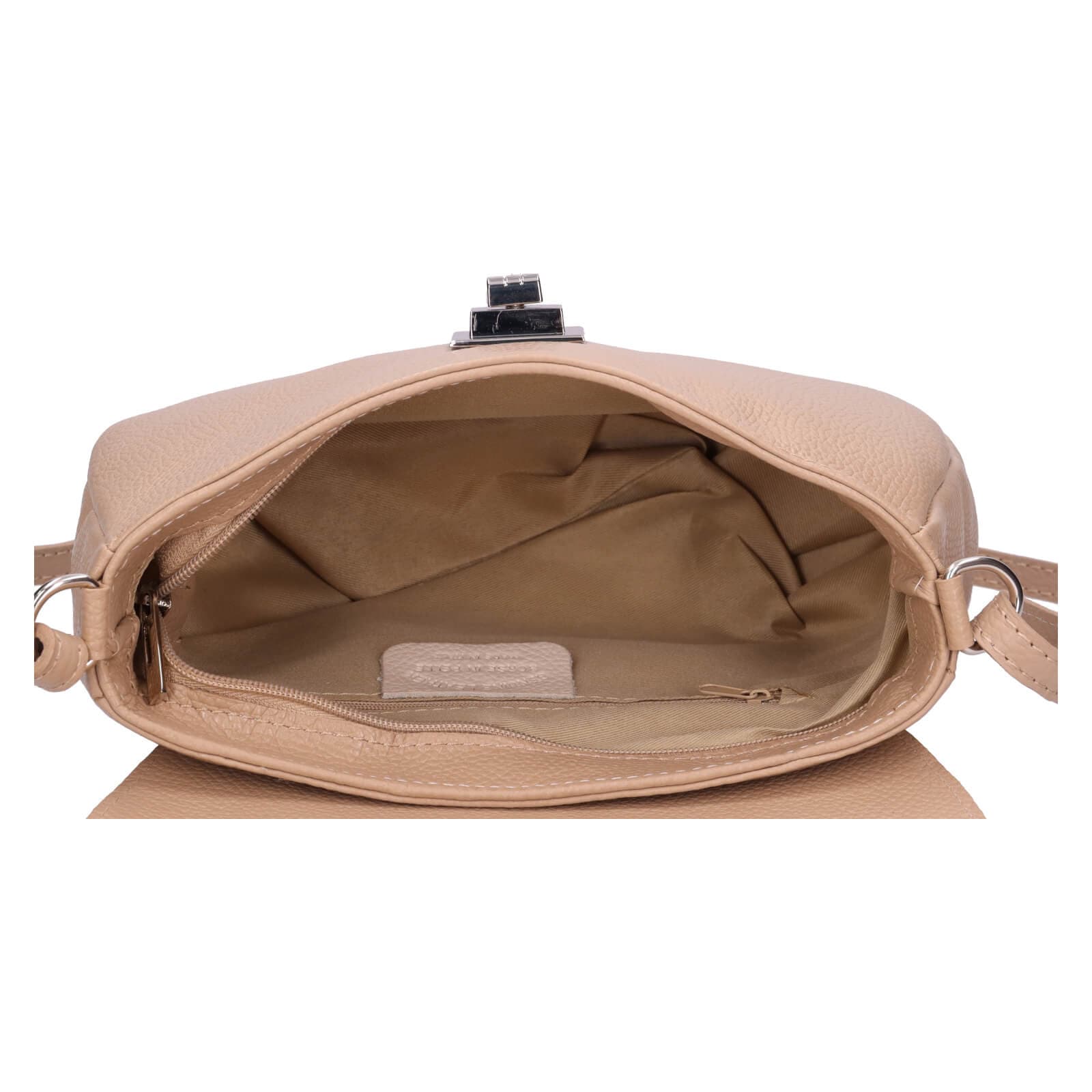 Kožená crossbody kabelka Italia Arabela, béžová 5