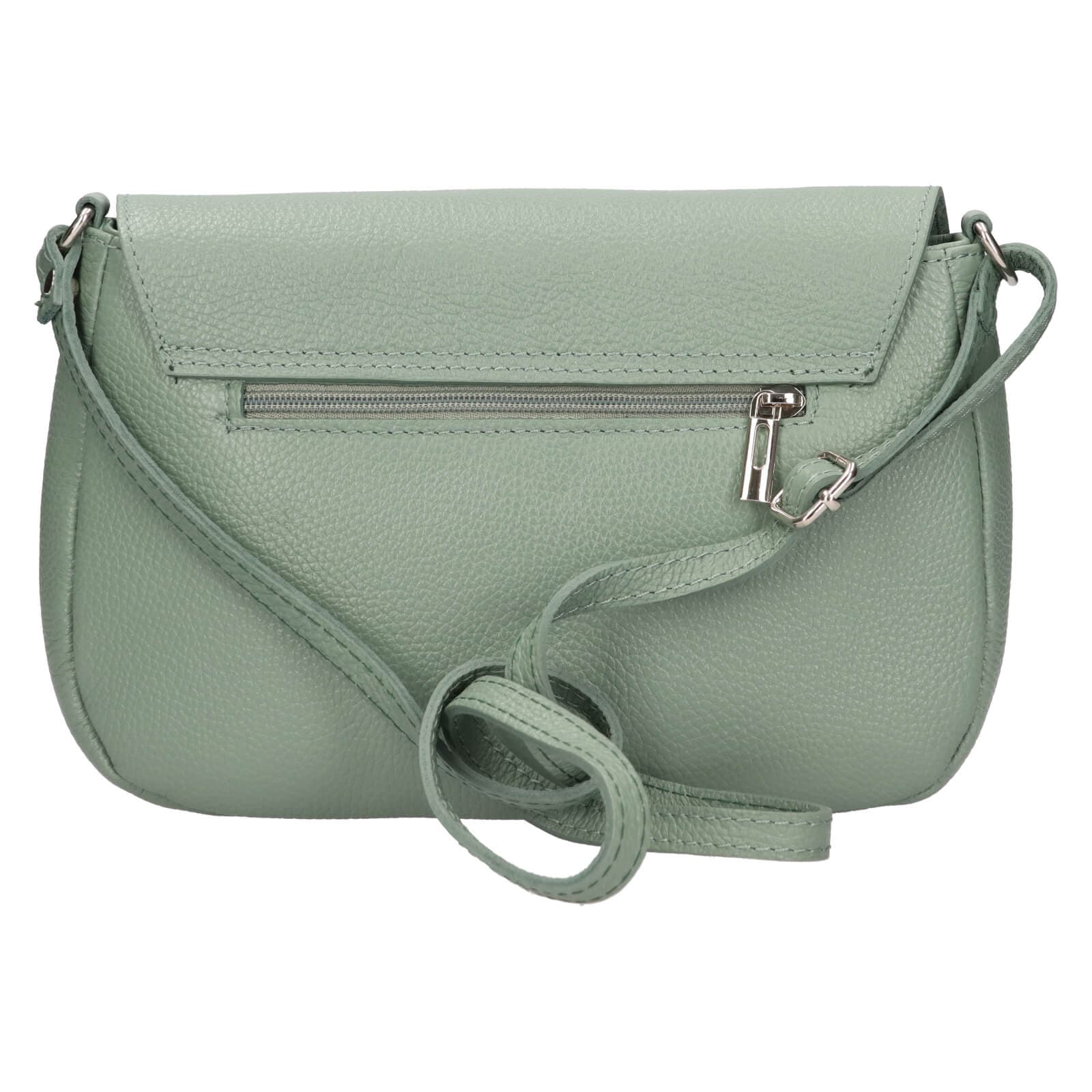 Kožená crossbody kabelka Italia Arabela, zelená 3