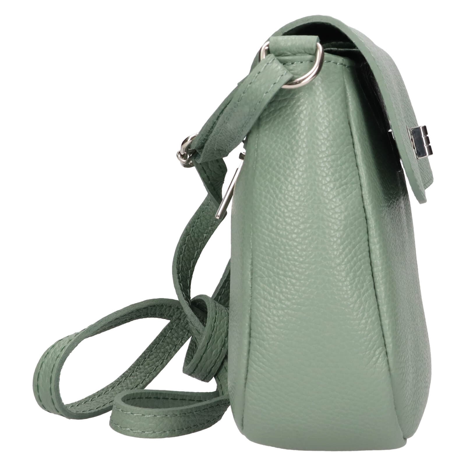 Kožená crossbody kabelka Italia Arabela, zelená 4