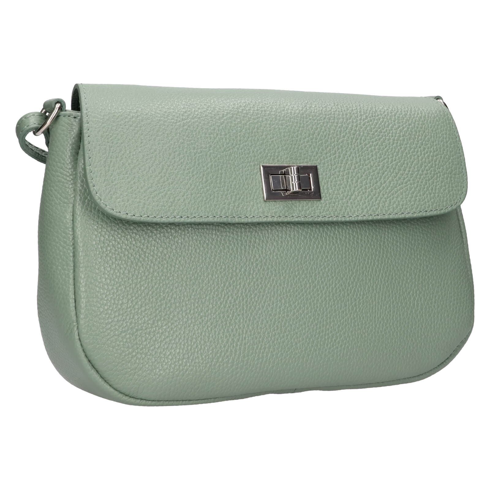 Kožená crossbody kabelka Italia Arabela, zelená 2