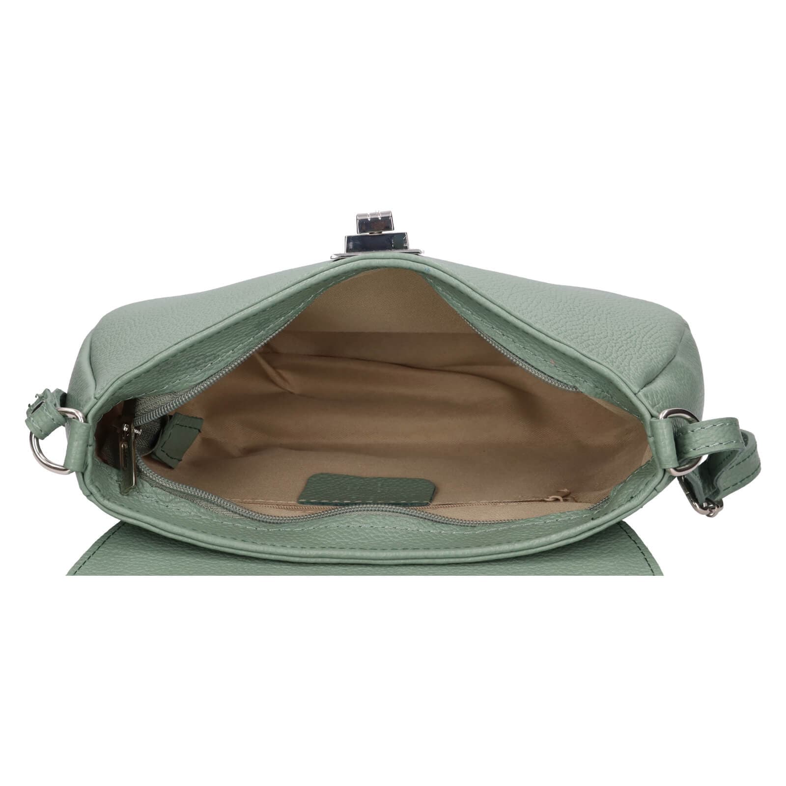 Kožená crossbody kabelka Italia Arabela, zelená 5
