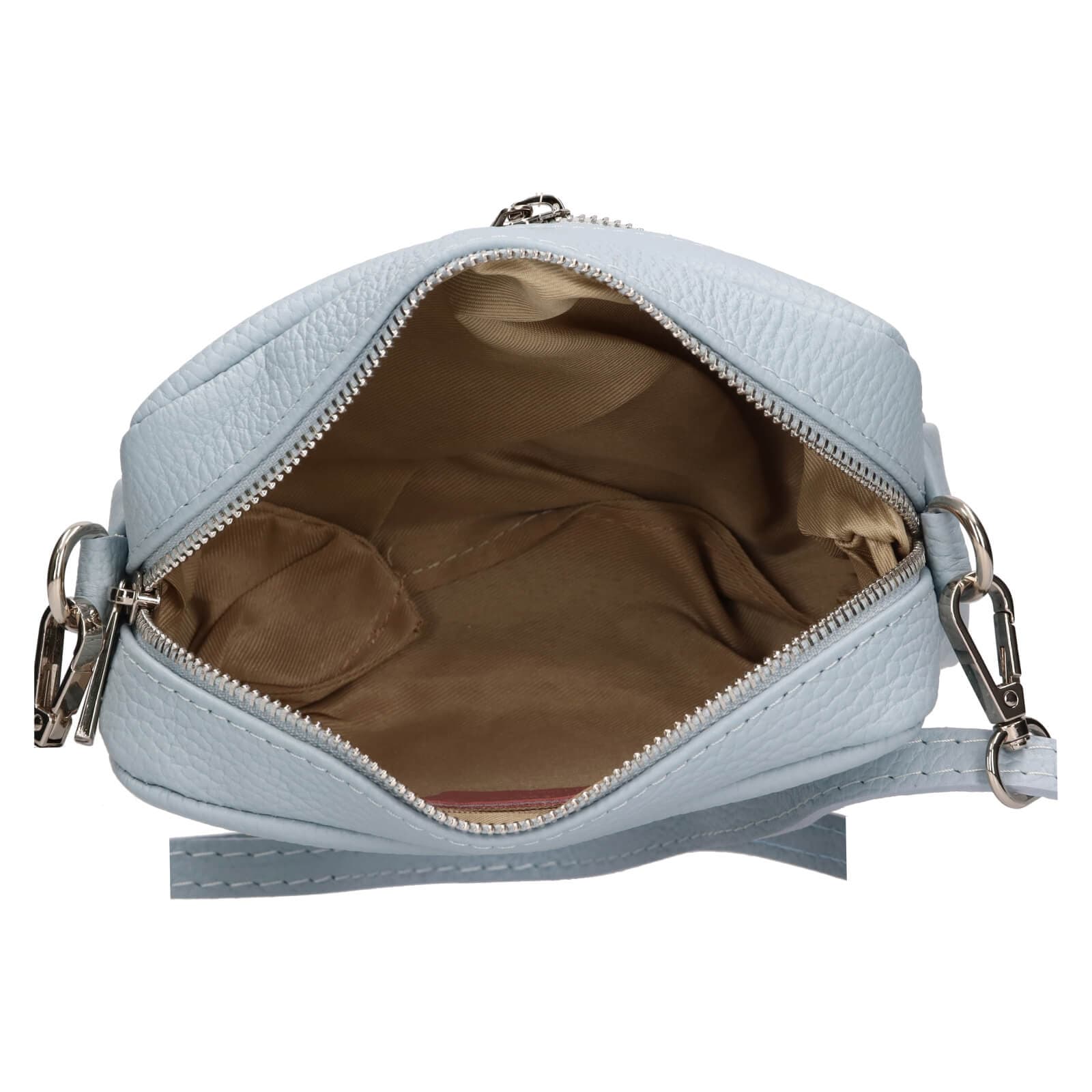 Kožená crossbody kabelka Italia Marika, modrá 5